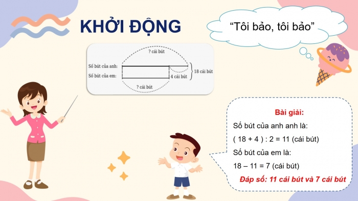 Giáo án powerpoint dạy thêm Toán 4 chân trời Bài 42: Tìm hai số khi biết tổng và hiệu của hai số đó