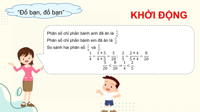 Giáo án powerpoint dạy thêm Toán 4 chân trời Bài 66: So sánh hai phân số