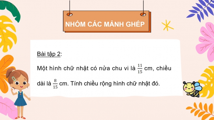 Giáo án powerpoint dạy thêm Toán 4 chân trời Bài 71: Trừ hai phân số cùng mẫu số