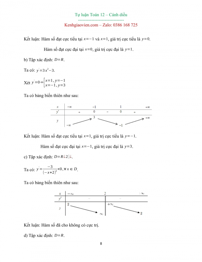 Câu hỏi và bài tập tự luận toán 12 cánh diều
