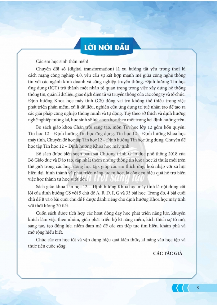 Tải PDF shs Tin học 12 - Định hướng Khoa học máy tính Chân trời sáng tạo