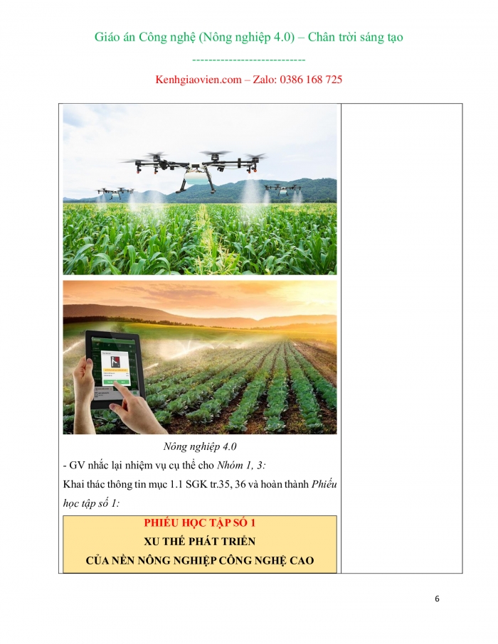 Giáo án công nghệ 9 - Nông nghiệp 4.0 chân trời sáng tạo