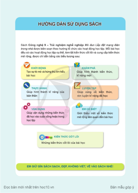 Tải PDF shs Công nghệ 9 - Lắp đặt mạng điện trong nhà Cánh diều 
