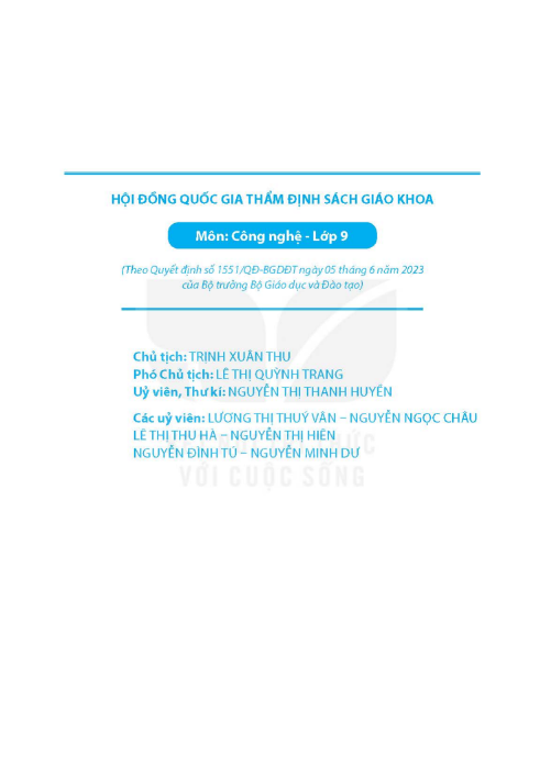 Tải PDF shs Công nghệ 9 - Định hướng nghề nghiệp kết nối tri thức