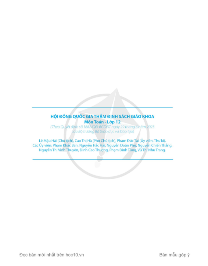 Tải PDF shs Toán 12  Cánh diều tập 1