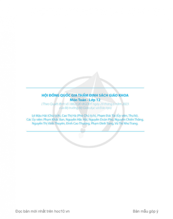 Tải PDF shs Toán 12  Cánh diều tập 2
