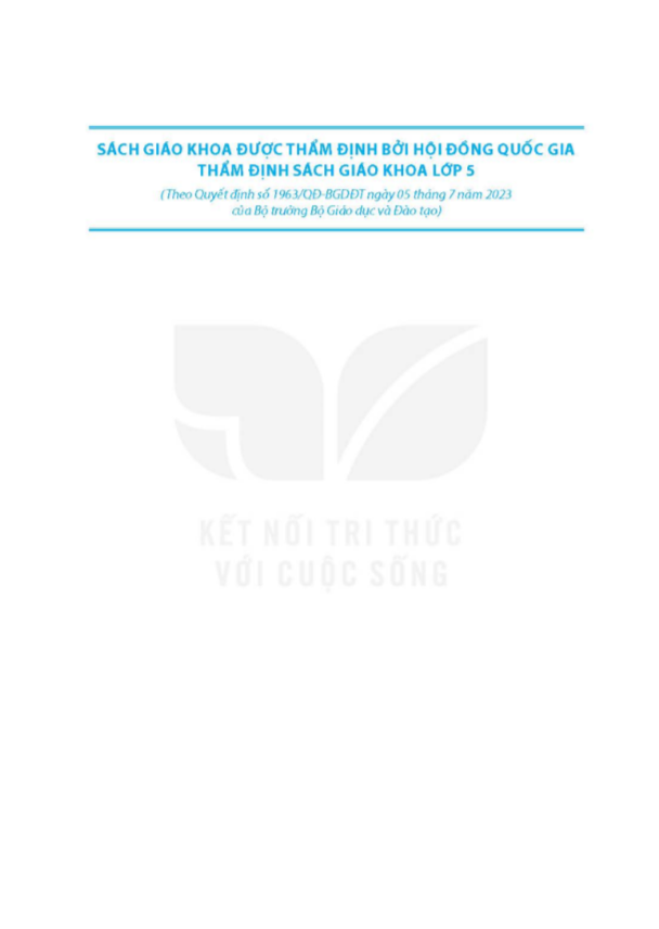 Tải PDF shs Công nghệ 5 Kết nối tri thức