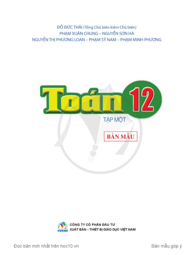 Tải PDF shs Toán 12  Cánh diều tập 1
