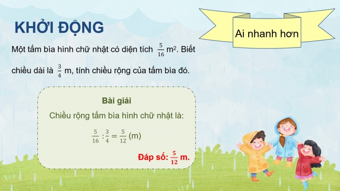 Giáo án powerpoint dạy thêm Toán 4 chân trời Bài 75: Phép chia phân số