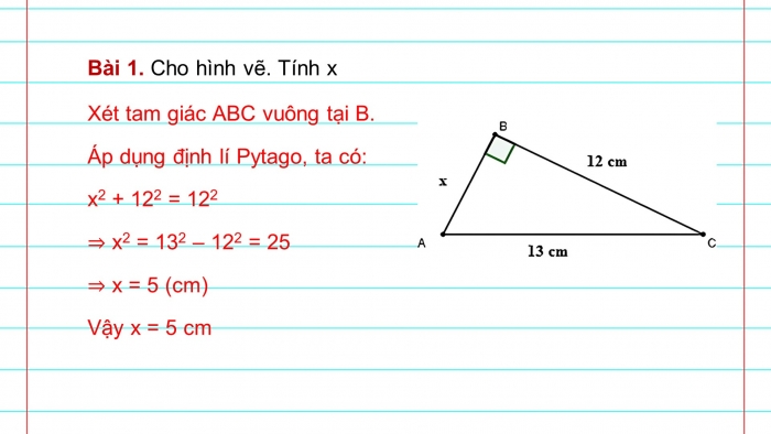 Giáo án powerpoint dạy thêm Toán 8 kết nối Bài 35: Định lí Pythagore và ứng dụng