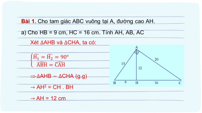 Giáo án powerpoint dạy thêm Toán 8 kết nối Bài 36: Các trường hợp đồng dạng của hai tam giác vuông