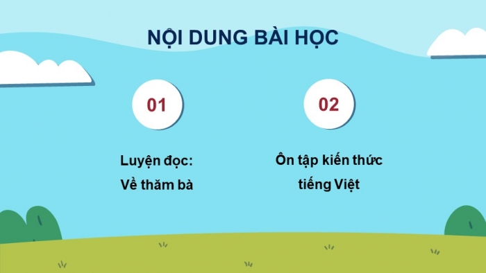 Giáo án powerpoint dạy thêm tiếng việt 4 chân trời CĐ 2 bài 1: Về thăm bà 