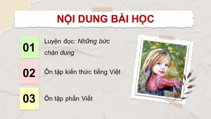 Giáo án powerpoint dạy thêm tiếng việt 4 kết nối Bài 7: Những bức chân dung