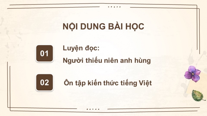 Giáo án powerpoint dạy thêm tiếng việt 4 chân trời CĐ 1 Bài 6: Người thiếu niên anh hùng