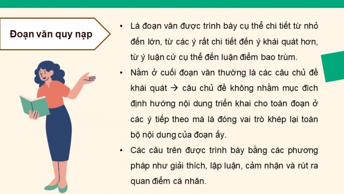 Giáo án Powerpoint dạy thêm ngữ văn 8 Kết nối bài 3 thực hành tiếng Việt: Đoạn văn diễn dịch và đọan văn quy nạp 