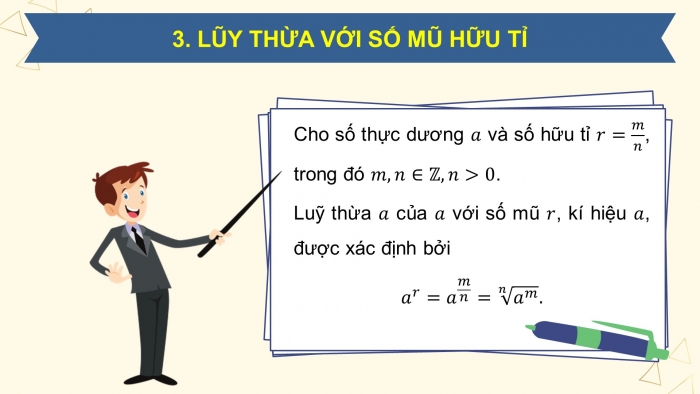 Giáo án powerpoint dạy thêm Toán 11 chân trời Chương 6 Bài 1: Phép tính luỹ thừa