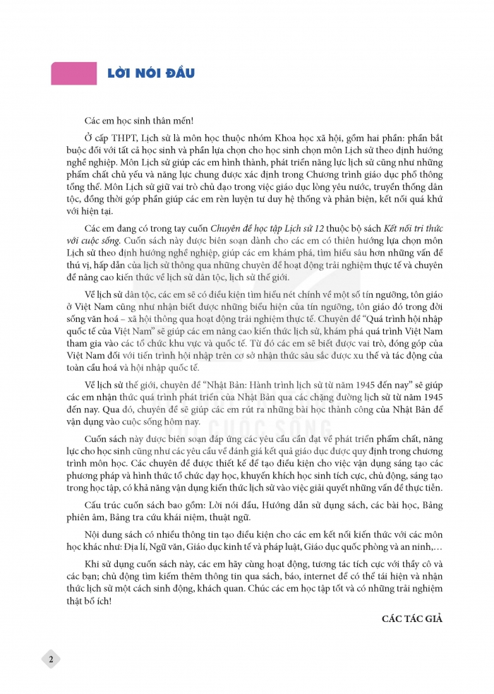 Tải PDF shs chuyên đề Lịch sử 12 kết nối tri thức