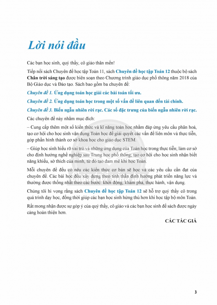 Tải PDF shs chuyên đề Toán 12 chân trời sáng tạo