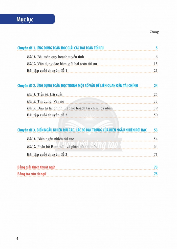 Tải PDF shs chuyên đề Toán 12 chân trời sáng tạo