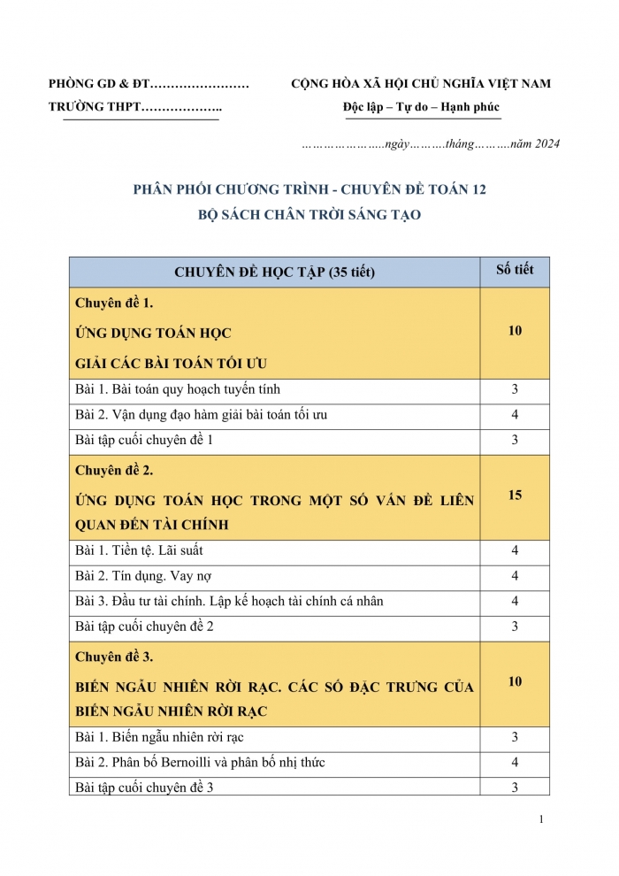 PPCT chuyên đề toán 12 chân trời sáng tạo