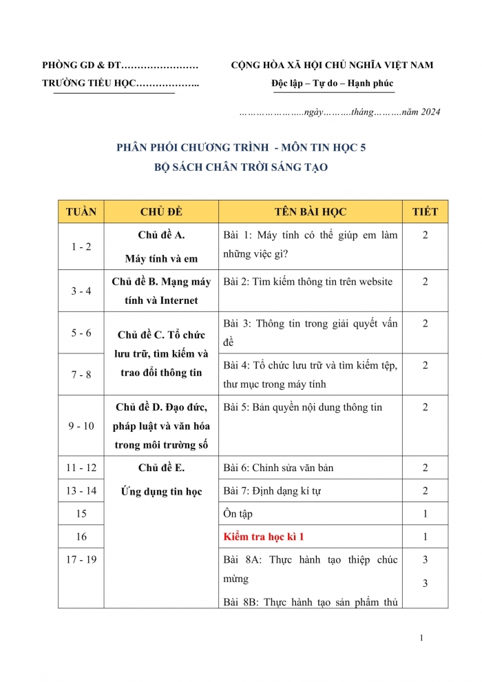 PPCT tin học 5 chân trời sáng tạo