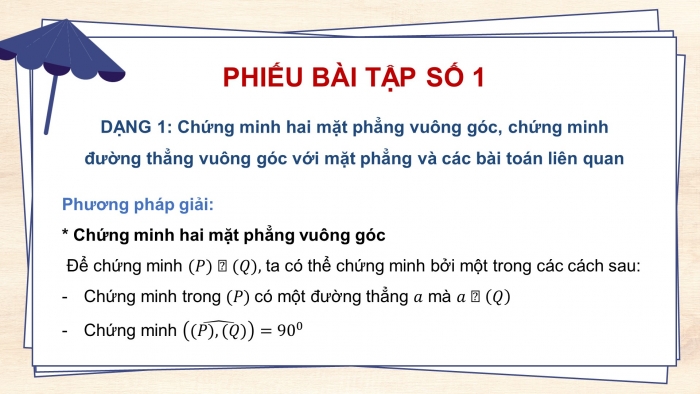 Giáo án powerpoint dạy thêm Toán 11 cánh diều Chương 8 Bài 4: Hai mặt phẳng vuông góc