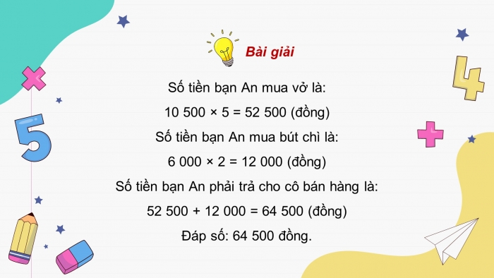 Giáo án powerpoint dạy thêm Toán 4 chân trời Bài 8: Bài toán giải bằng ba bước tính