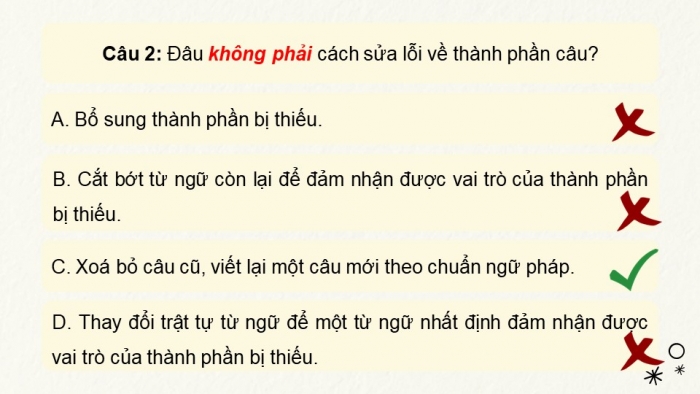 Giáo án powerpoint dạy thêm Ngữ văn 11 cánh diều Bài 4 TH tiếng Việt: Lỗi về thành phần câu và cách sửa