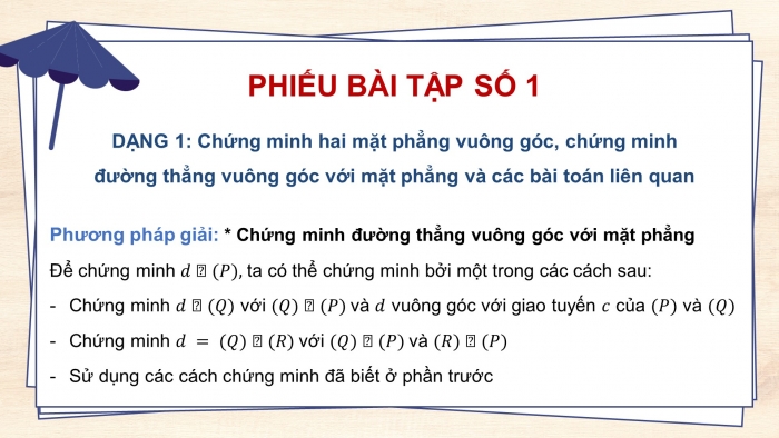 Giáo án powerpoint dạy thêm Toán 11 cánh diều Chương 8 Bài 4: Hai mặt phẳng vuông góc