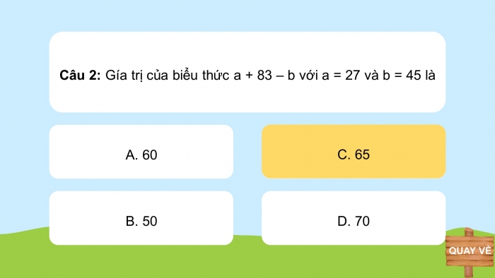 Giáo án powerpoint dạy thêm Toán 4 chân trời Bài 11: Biểu thức có chứa chữ (tiếp theo)