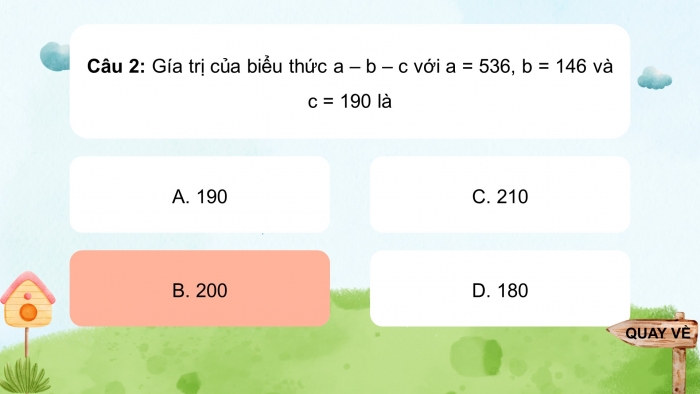 Giáo án powerpoint dạy thêm Toán 4 chân trời Bài 12: Biểu thức có chứa chữ (tiếp theo)