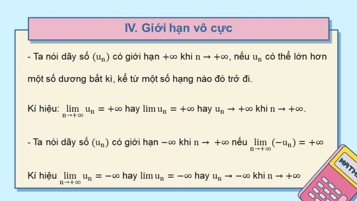 Giáo án powerpoint dạy thêm Toán 11 cánh diều Chương 3 Bài 1: Giới hạn của dãy số