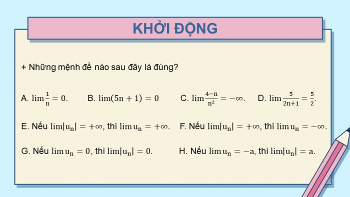 Giáo án powerpoint dạy thêm Toán 11 cánh diều Chương 3 Bài 1: Giới hạn của dãy số