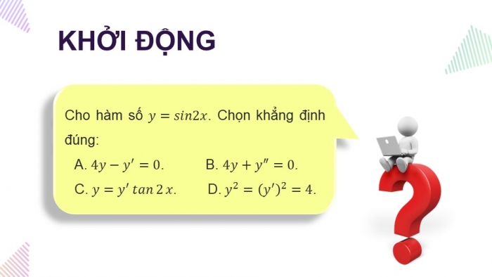 Giáo án powerpoint dạy thêm Toán 11 cánh diều Chương 7 Bài 3: Đạo hàm cấp hai