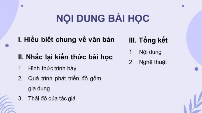 Giáo án powerpoint dạy thêm Ngữ văn 11 chân trời Bài 4 Đọc 2: Đồ gốm gia dụng của người Việt