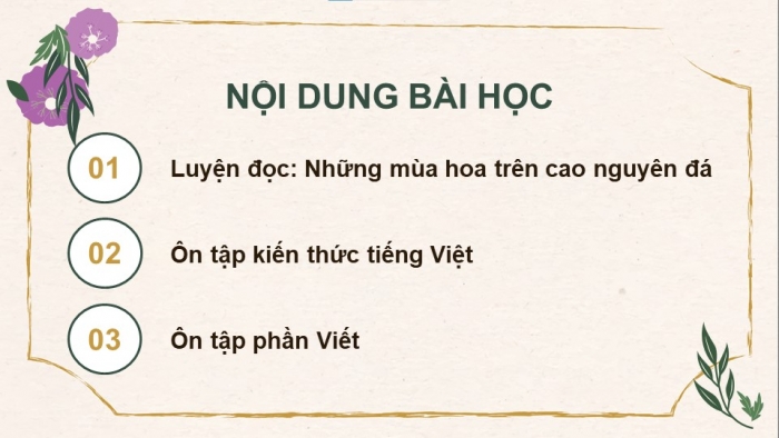 Giáo án powerpoint dạy thêm tiếng việt 4 chân trời CĐ 3 bài 8: Những mùa hoa trên cao nguyên đá