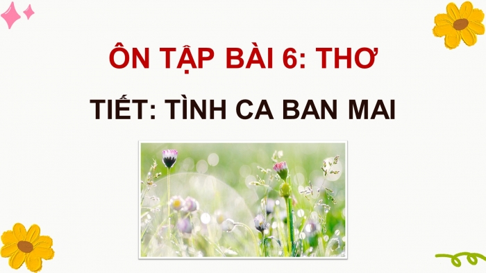 Giáo án powerpoint dạy thêm Ngữ văn 11 cánh diều Bài 6: Tình ca ban mai