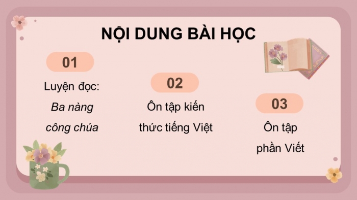 Giáo án powerpoint dạy thêm Tiếng Việt 4 cánh diều Bài 8: Đọc 3 - Ba nàng công chúa 