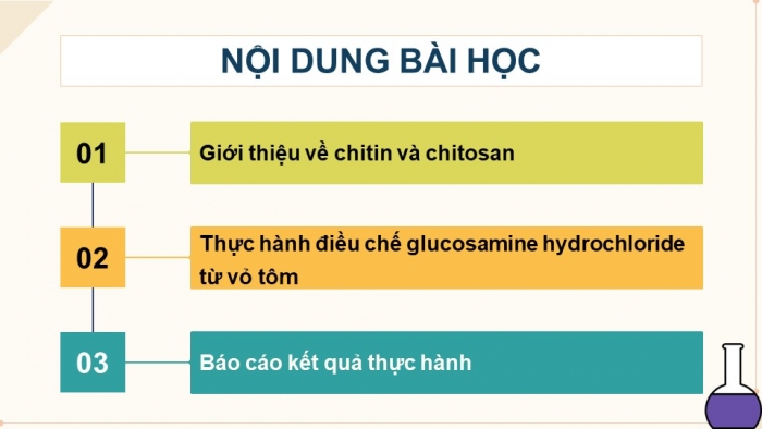 Giáo án điện tử chuyên đề Hoá học 11 kết nối CĐ 2 Bài 6: Điều chế glucosamine hydrochloride từ vỏ tôm