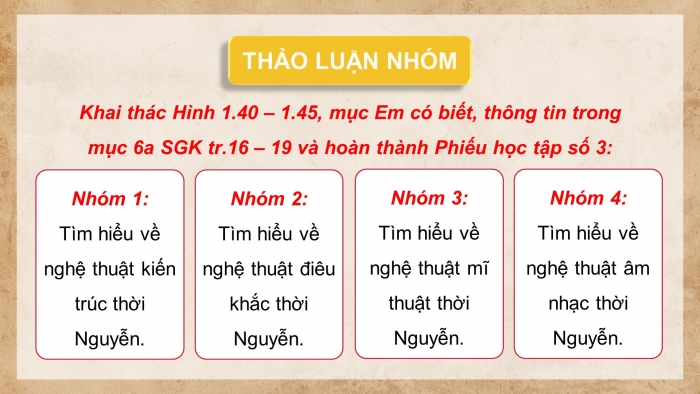 Giáo án điện tử chuyên đề Lịch sử 11 chân trời CĐ 1: Lịch sử nghệ thuật truyền thống Việt Nam (P3)