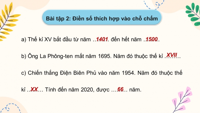 Giáo án powerpoint dạy thêm Toán 4 chân trời Bài 35: Thế kỉ