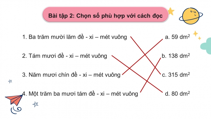 Giáo án powerpoint dạy thêm Toán 4 chân trời Bài 20: Đề-xi-mét vuông 