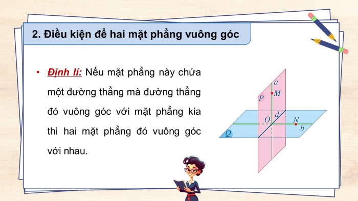 Giáo án powerpoint dạy thêm Toán 11 cánh diều Chương 8 Bài 4: Hai mặt phẳng vuông góc