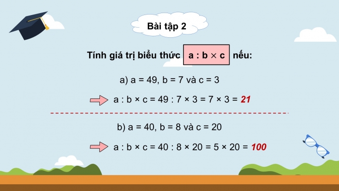 Giáo án powerpoint dạy thêm Toán 4 chân trời Bài 12: Biểu thức có chứa chữ (tiếp theo)