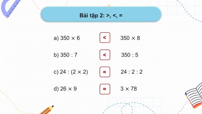 Giáo án powerpoint dạy thêm Toán 4 chân trời Bài 3: Ôn tập phép nhân, phép chia