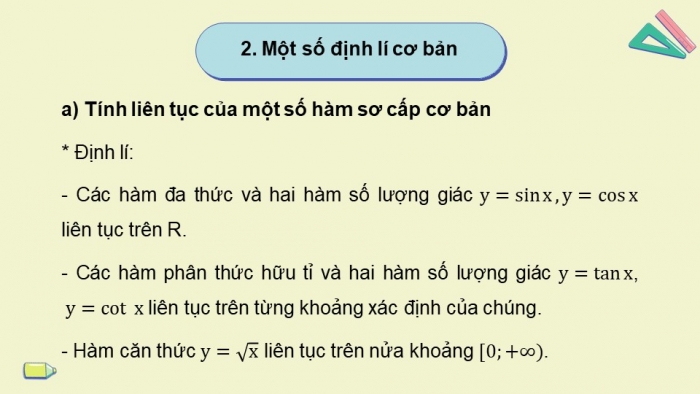 Giáo án powerpoint dạy thêm Toán 11 cánh diều Chương 3 Bài 3: Hàm số liên tục