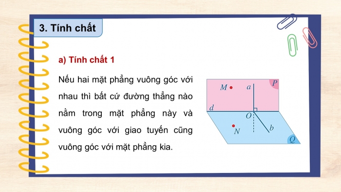 Giáo án powerpoint dạy thêm Toán 11 cánh diều Chương 8 Bài 4: Hai mặt phẳng vuông góc