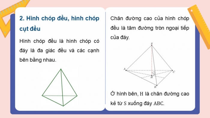 Giáo án powerpoint dạy thêm Toán 11 cánh diều Chương 8 Bài 6: Hình lăng trụ đứng. Hình chóp đều. Thể tích của một số hình khối