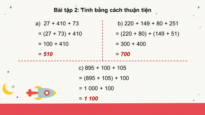 Giáo án powerpoint dạy thêm Toán 4 chân trời Bài 13: Tính chất giao hoán, tính chất kết hợp của phép cộng