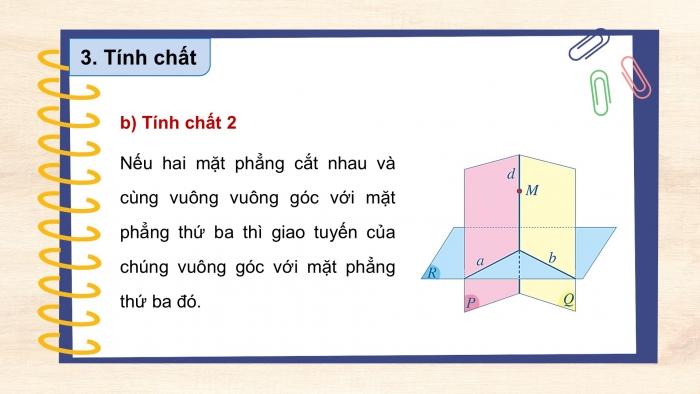 Giáo án powerpoint dạy thêm Toán 11 cánh diều Chương 8 Bài 4: Hai mặt phẳng vuông góc